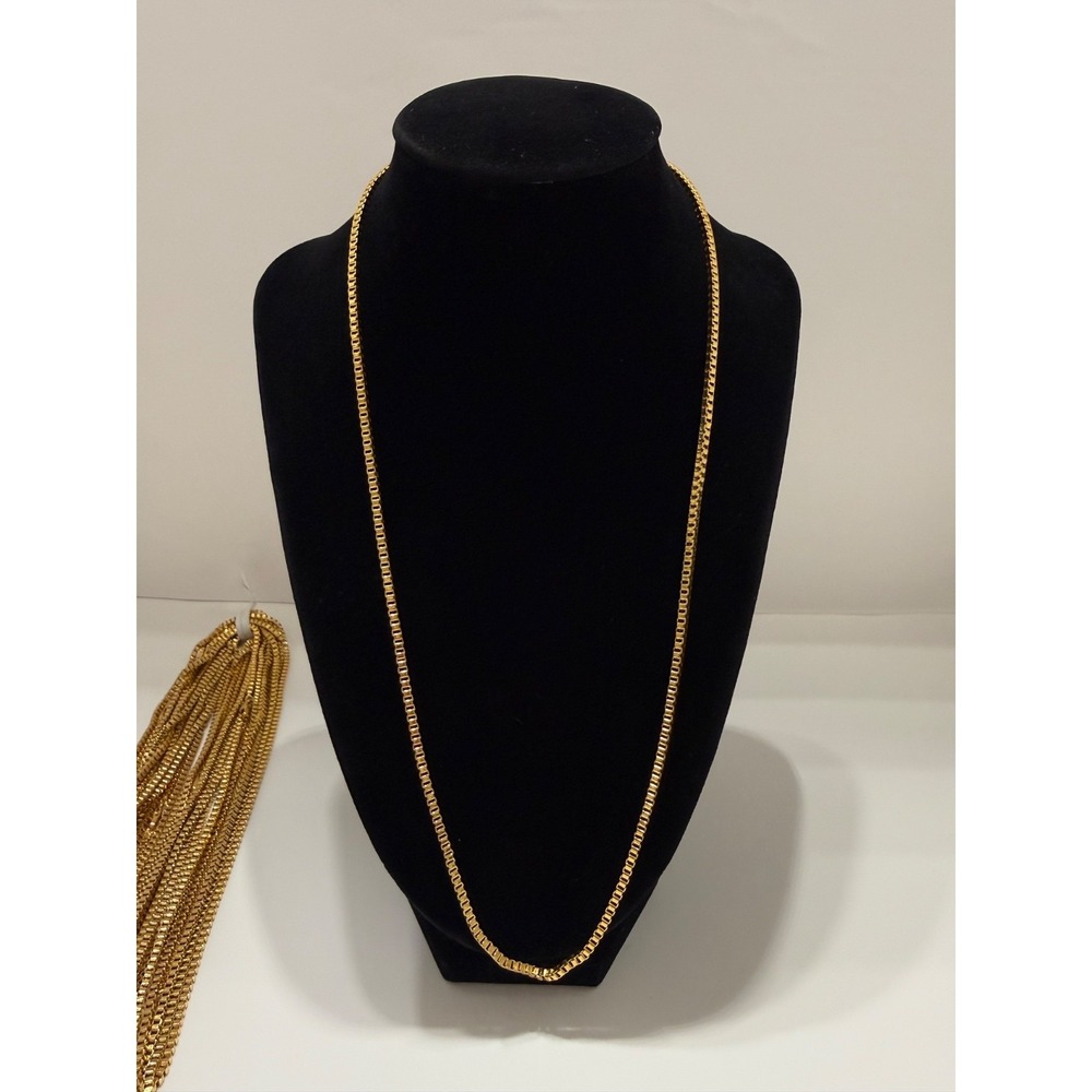 box chain necklace 24k gold layered 24 inch 2.5mm lobster clasp